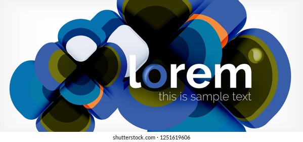 Abstract background - geometric multicolored round shapes composition. Trendy abstract layout template for business or technology presentation or web brochure cover, wallpaper. Vector illustration