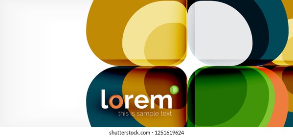Abstract background - geometric multicolored round shapes composition. Trendy abstract layout template for business or technology presentation or web brochure cover, wallpaper. Vector illustration