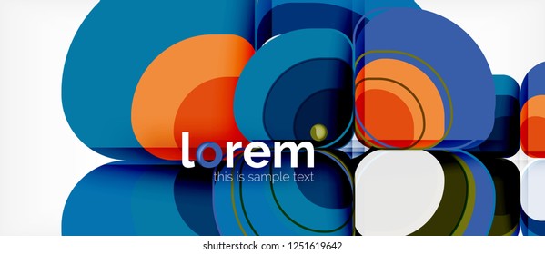 Abstract background - geometric multicolored round shapes composition. Trendy abstract layout template for business or technology presentation or web brochure cover, wallpaper. Vector illustration
