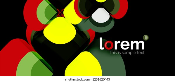 Abstract background - geometric multicolored round shapes composition. Trendy abstract layout template for business or technology presentation or web brochure cover, wallpaper. Vector illustration