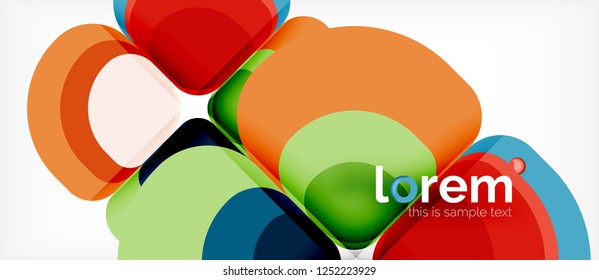Abstract background - geometric multicolored round shapes composition. Trendy abstract layout template for business or technology presentation or web brochure cover, wallpaper. Vector illustration