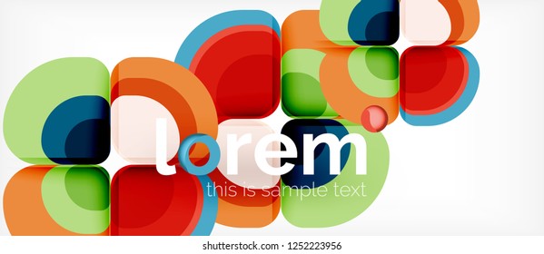 Abstract background - geometric multicolored round shapes composition. Trendy abstract layout template for business or technology presentation or web brochure cover, wallpaper. Vector illustration