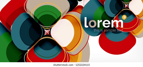 Abstract background - geometric multicolored round shapes composition. Trendy abstract layout template for business or technology presentation or web brochure cover, wallpaper. Vector illustration