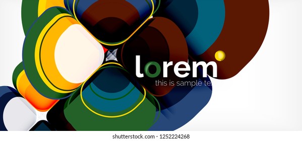 Abstract background - geometric multicolored round shapes composition. Trendy abstract layout template for business or technology presentation or web brochure cover, wallpaper. Vector illustration