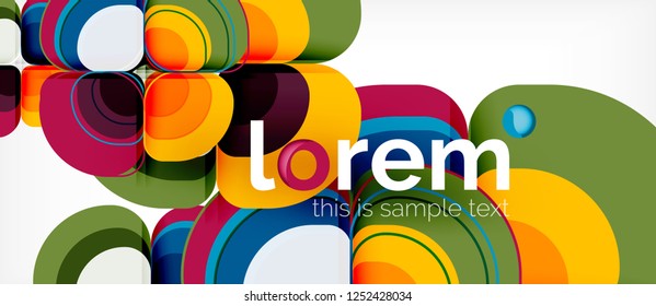 Abstract background - geometric multicolored round shapes composition. Trendy abstract layout template for business or technology presentation or web brochure cover, wallpaper. Vector illustration