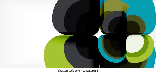 Abstract background - geometric multicolored round shapes composition. Trendy abstract layout template for business or technology presentation or web brochure cover, wallpaper. Vector illustration