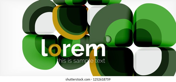 Abstract background - geometric multicolored round shapes composition. Trendy abstract layout template for business or technology presentation or web brochure cover, wallpaper. Vector illustration