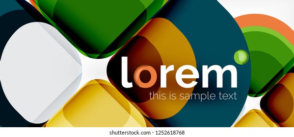 Abstract background - geometric multicolored round shapes composition. Trendy abstract layout template for business or technology presentation or web brochure cover, wallpaper. Vector illustration