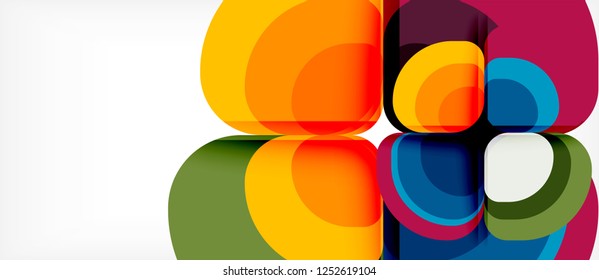 Abstract background - geometric multicolored round shapes composition. Trendy abstract layout template for business or technology presentation or web brochure cover, wallpaper. Vector illustration