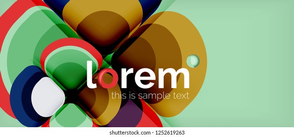 Abstract background - geometric multicolored round shapes composition. Trendy abstract layout template for business or technology presentation or web brochure cover, wallpaper. Vector illustration