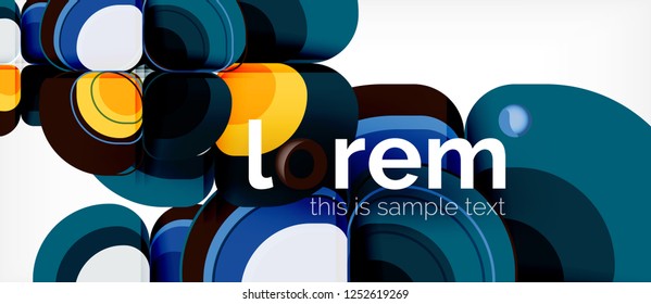 Abstract background - geometric multicolored round shapes composition. Trendy abstract layout template for business or technology presentation or web brochure cover, wallpaper. Vector illustration