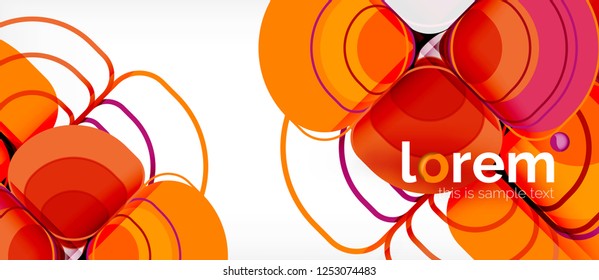 Abstract background - geometric multicolored round shapes composition. Trendy abstract layout template for business or technology presentation or web brochure cover, wallpaper. Vector illustration