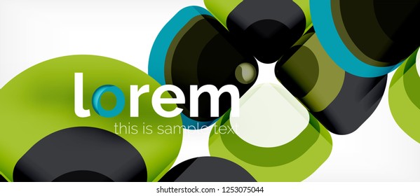 Abstract background - geometric multicolored round shapes composition. Trendy abstract layout template for business or technology presentation or web brochure cover, wallpaper. Vector illustration