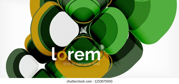 Abstract background - geometric multicolored round shapes composition. Trendy abstract layout template for business or technology presentation or web brochure cover, wallpaper. Vector illustration