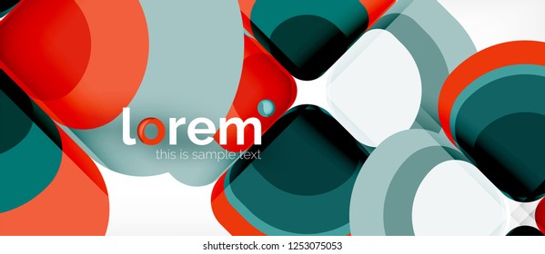 Abstract background - geometric multicolored round shapes composition. Trendy abstract layout template for business or technology presentation or web brochure cover, wallpaper. Vector illustration