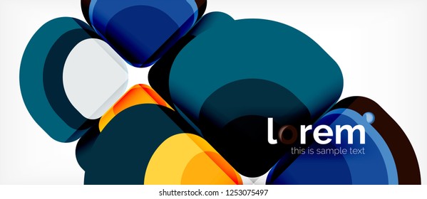 Abstract background - geometric multicolored round shapes composition. Trendy abstract layout template for business or technology presentation or web brochure cover, wallpaper. Vector illustration