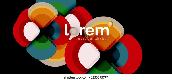 Abstract background - geometric multicolored round shapes composition. Trendy abstract layout template for business or technology presentation or web brochure cover, wallpaper. Vector illustration