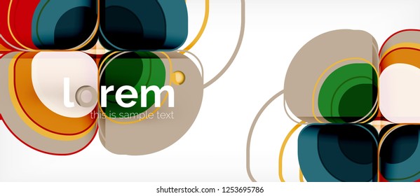 Abstract background - geometric multicolored round shapes composition. Trendy abstract layout template for business or technology presentation or web brochure cover, wallpaper. Vector illustration