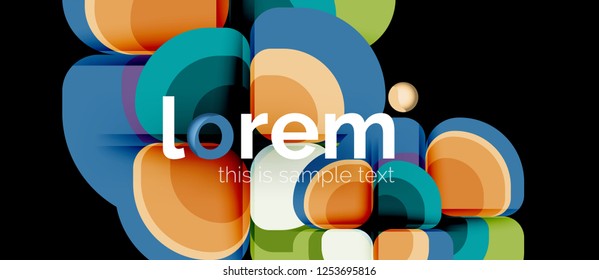 Abstract background - geometric multicolored round shapes composition. Trendy abstract layout template for business or technology presentation or web brochure cover, wallpaper. Vector illustration