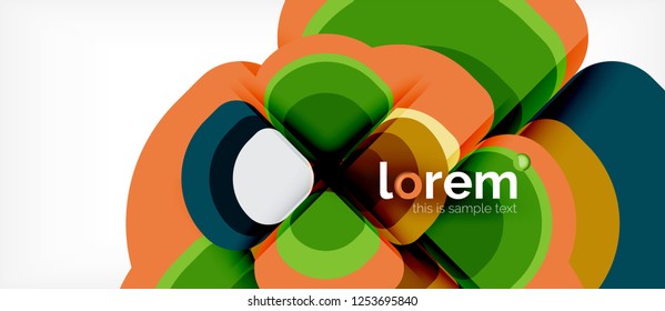 Abstract background - geometric multicolored round shapes composition. Trendy abstract layout template for business or technology presentation or web brochure cover, wallpaper. Vector illustration