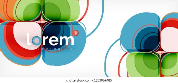 Abstract background - geometric multicolored round shapes composition. Trendy abstract layout template for business or technology presentation or web brochure cover, wallpaper. Vector illustration