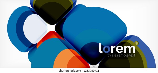 Abstract background - geometric multicolored round shapes composition. Trendy abstract layout template for business or technology presentation or web brochure cover, wallpaper. Vector illustration