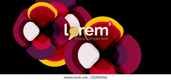 Abstract background - geometric multicolored round shapes composition. Trendy abstract layout template for business or technology presentation or web brochure cover, wallpaper. Vector illustration
