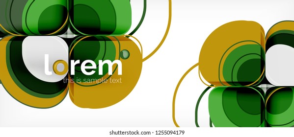 Abstract background - geometric multicolored round shapes composition. Trendy abstract layout template for business or technology presentation or web brochure cover, wallpaper. Vector illustration