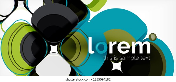Abstract background - geometric multicolored round shapes composition. Trendy abstract layout template for business or technology presentation or web brochure cover, wallpaper. Vector illustration