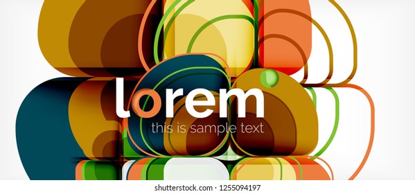Abstract background - geometric multicolored round shapes composition. Trendy abstract layout template for business or technology presentation or web brochure cover, wallpaper. Vector illustration