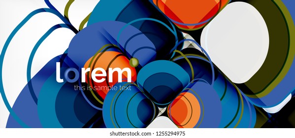 Abstract background - geometric multicolored round shapes composition. Trendy abstract layout template for business or technology presentation or web brochure cover, wallpaper. Vector illustration