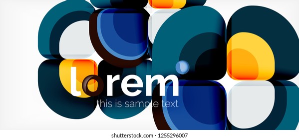 Abstract background - geometric multicolored round shapes composition. Trendy abstract layout template for business or technology presentation or web brochure cover, wallpaper. Vector illustration