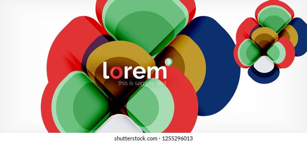 Abstract background - geometric multicolored round shapes composition. Trendy abstract layout template for business or technology presentation or web brochure cover, wallpaper. Vector illustration