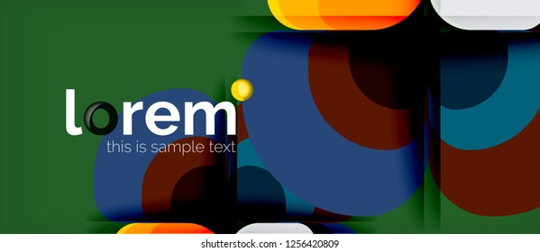Abstract background - geometric multicolored round shapes composition. Trendy abstract layout template for business or technology presentation or web brochure cover, wallpaper. Vector illustration