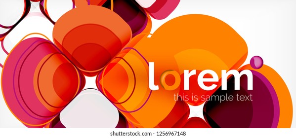 Abstract background - geometric multicolored round shapes composition. Trendy abstract layout template for business or technology presentation or web brochure cover, wallpaper. Vector illustration