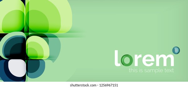 Fondo abstracto - composición geométrica de formas redondeadas multicolores. Plantilla de diseño abstracto de moda para presentación de negocios o tecnología o portada de folletos web, fondo de pantalla. Ilustración del vector