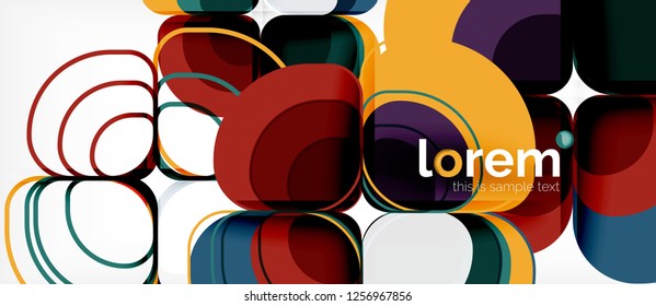 Abstract background - geometric multicolored round shapes composition. Trendy abstract layout template for business or technology presentation or web brochure cover, wallpaper. Vector illustration