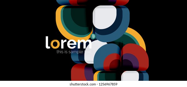 Abstract background - geometric multicolored round shapes composition. Trendy abstract layout template for business or technology presentation or web brochure cover, wallpaper. Vector illustration