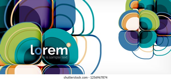 Abstract background - geometric multicolored round shapes composition. Trendy abstract layout template for business or technology presentation or web brochure cover, wallpaper. Vector illustration