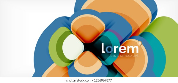 Abstract background - geometric multicolored round shapes composition. Trendy abstract layout template for business or technology presentation or web brochure cover, wallpaper. Vector illustration