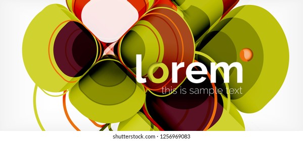 Abstract background - geometric multicolored round shapes composition. Trendy abstract layout template for business or technology presentation or web brochure cover, wallpaper. Vector illustration