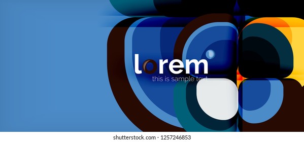 Abstract background - geometric multicolored round shapes composition. Trendy abstract layout template for business or technology presentation or web brochure cover, wallpaper. Vector illustration
