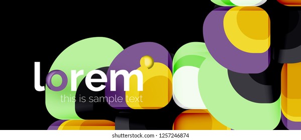 Abstract background - geometric multicolored round shapes composition. Trendy abstract layout template for business or technology presentation or web brochure cover, wallpaper. Vector illustration