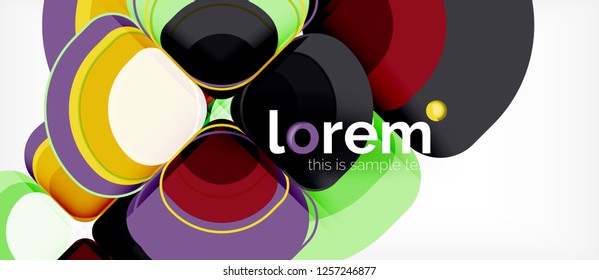 Abstract background - geometric multicolored round shapes composition. Trendy abstract layout template for business or technology presentation or web brochure cover, wallpaper. Vector illustration