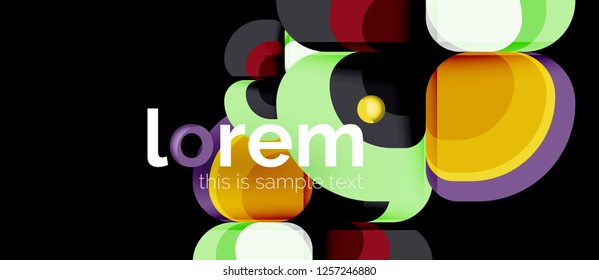 Abstract background - geometric multicolored round shapes composition. Trendy abstract layout template for business or technology presentation or web brochure cover, wallpaper. Vector illustration