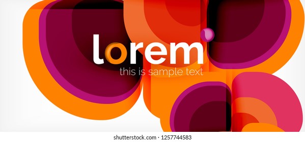 Fondo abstracto - composición geométrica de formas redondeadas multicolores. Plantilla de diseño abstracto de moda para presentación de negocios o tecnología o portada de folletos web, fondo de pantalla. Ilustración del vector
