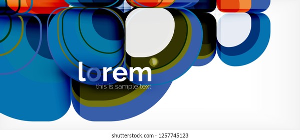 Abstract background - geometric multicolored round shapes composition. Trendy abstract layout template for business or technology presentation or web brochure cover, wallpaper. Vector illustration