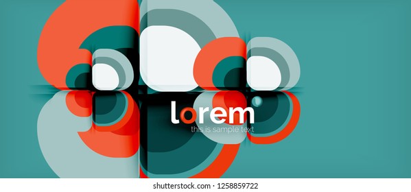 Abstract background - geometric multicolored round shapes composition. Trendy abstract layout template for business or technology presentation or web brochure cover, wallpaper. Vector illustration