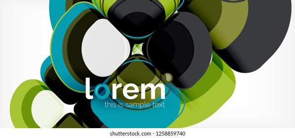 Abstract background - geometric multicolored round shapes composition. Trendy abstract layout template for business or technology presentation or web brochure cover, wallpaper. Vector illustration
