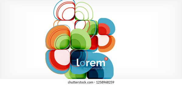 Abstract background - geometric multicolored round shapes composition. Trendy abstract layout template for business or technology presentation or web brochure cover, wallpaper. Vector illustration